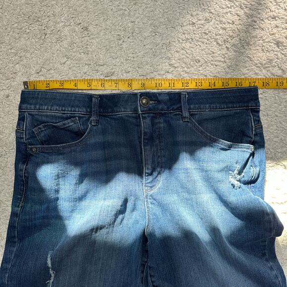 Democracy "Ab" Solution Tapered Straight Leg Jeans High Rise Distress Sz: 14 - Picture 3 of 10